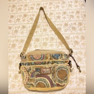 Fossil Vintage Multicolor Patterned Crossbody/Shoulder Bag Purse — OS